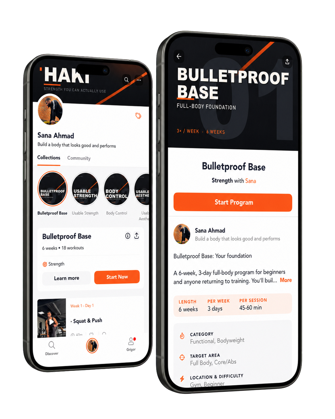 HAKI program overview and program detail screens